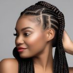 woman showing her peek a boo braids