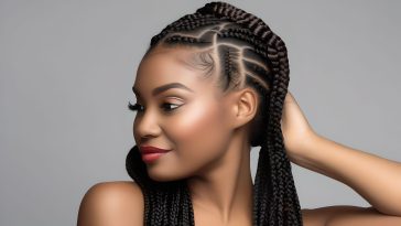 woman showing her peek a boo braids